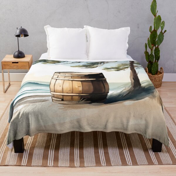 Item preview, Wooden Barrel on Beach designed and sold by CalmnessbyChoice.