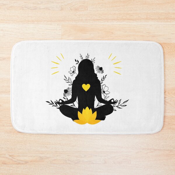 Item preview, Meditating woman with heart and lotus – Minimalist Zen yoga design designed and sold by Radixbarny.