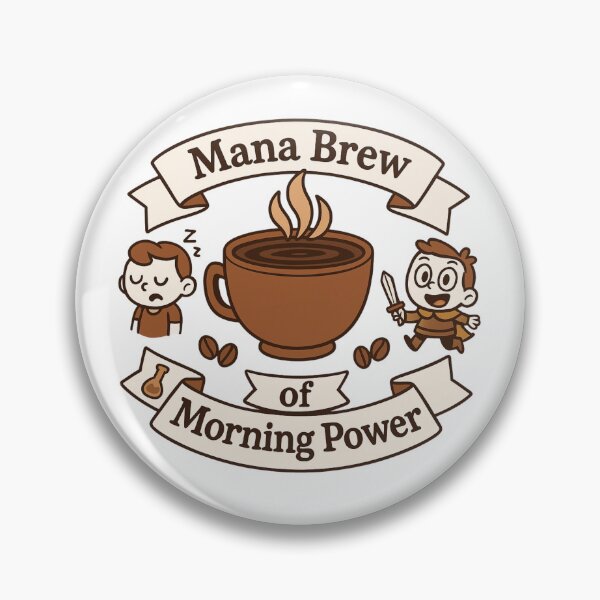 Item preview, Mana Brew of Morning Power – funny gamer coffee shirt designed and sold by ArcaneBeans.
