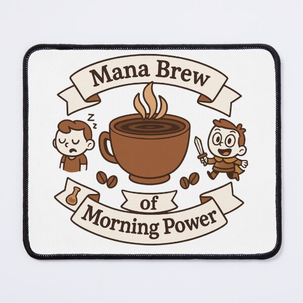 Item preview, Mana Brew of Morning Power – funny gamer coffee shirt designed and sold by ArcaneBeans.