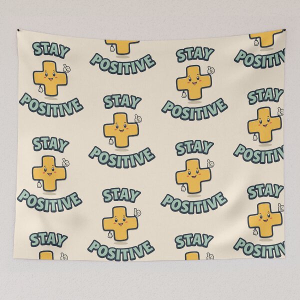 Item preview, Stay Positive – Cute Motivational Plus Sign Design designed and sold by Design Delinquent.