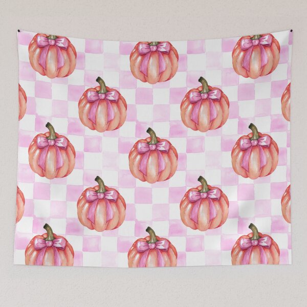 Item preview, Pink Bow and Pumpkin designed and sold by papierquarell.