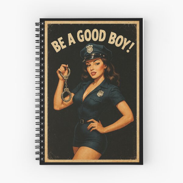 Item preview, Retro Police Pin-Up Art – Be a Good Boy! | Vintage Comic Style Poster designed and sold by The Devil's Bargain.