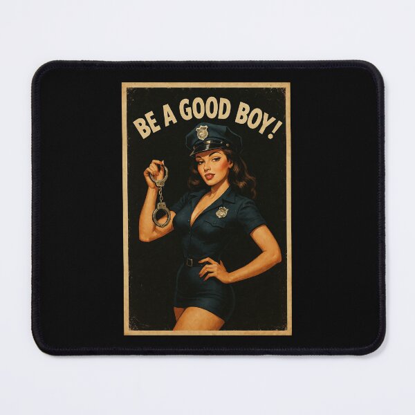 Item preview, Retro Police Pin-Up Art – Be a Good Boy! | Vintage Comic Style Poster designed and sold by The Devil's Bargain.