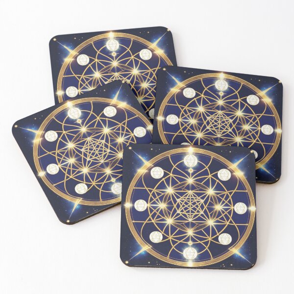 Item preview, Golden Grid of Light – Sacred Cosmic Mandala designed and sold by ArtivaNest.
