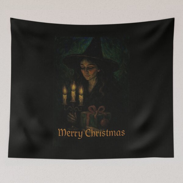 Item preview, Van Gogh-Inspired Holiday Moment with Gift and Glowing Candles designed and sold by SplashTastic.
