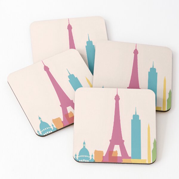 Item preview, Colorful Paris Skyline — Eiffel Tower, Arc de Triomphe & Sacré-Cœur designed and sold by youkee.