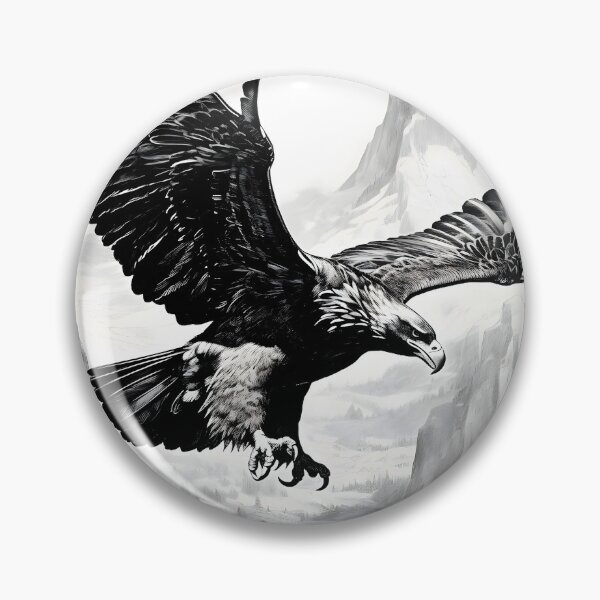 Item preview, DRAWING OF AN EAGLE ON THE MOUNTAINS designed and sold by infinitearte.