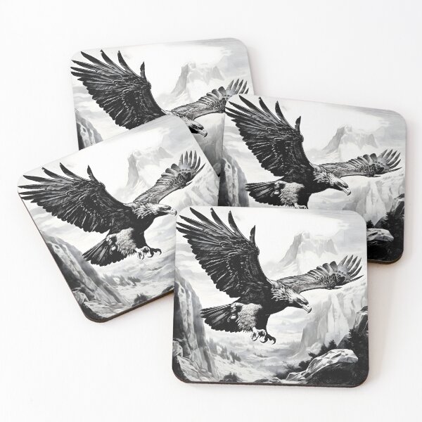 Item preview, DRAWING OF AN EAGLE ON THE MOUNTAINS designed and sold by infinitearte.