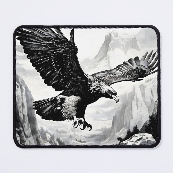 Item preview, DRAWING OF AN EAGLE ON THE MOUNTAINS designed and sold by infinitearte.
