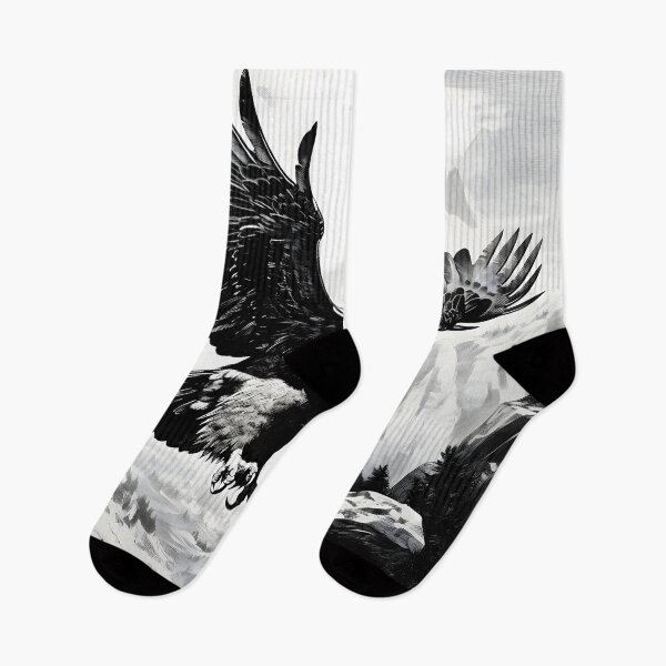 Item preview, DRAWING OF AN EAGLE ON THE MOUNTAINS designed and sold by infinitearte.