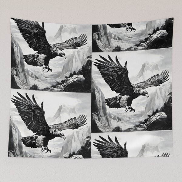 Item preview, DRAWING OF AN EAGLE ON THE MOUNTAINS designed and sold by infinitearte.