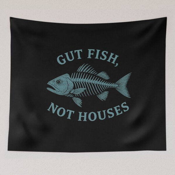 Item preview, Gut Fish, Not Houses – Minimalist Vintage Fish Skeleton designed and sold by DailyDrivesct.