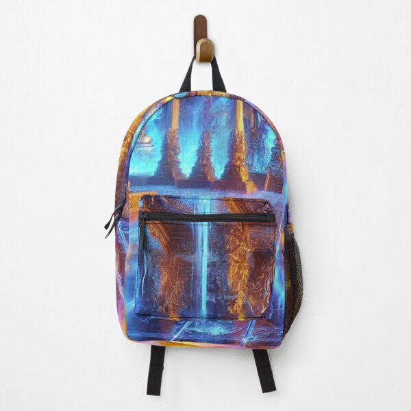 Item preview, Mystical temple of Buddhas in blue and gold light designed and sold by Tommandjerry.