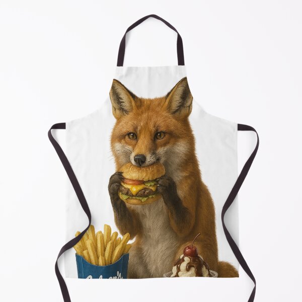 Item preview, Fox Eating a Burger and Fries designed and sold by thehaywirehoney.