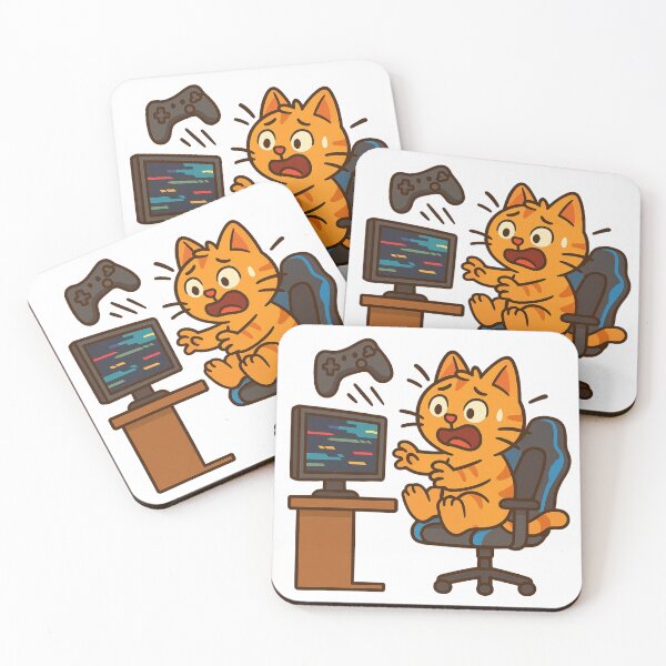 Item preview, Funny Orange Cat - Gamer Chaos Cartoon Sticker designed and sold by MeowLaugh.