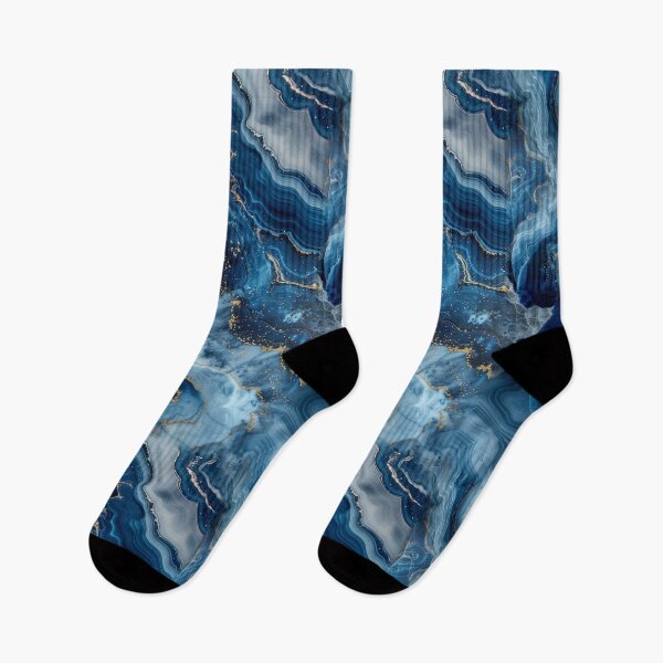 Item preview, Midnight Marble – Navy and Gold Abstract Veins designed and sold by weirdfishes123.
