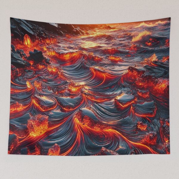 Item preview, Ocean of molten lava under twilight designed and sold by Tommandjerry.