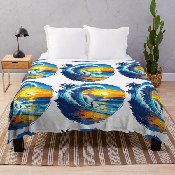 Item preview, Surfer Riding Ocean Wave at Sunset Artwork designed and sold by ArtfulWeave.