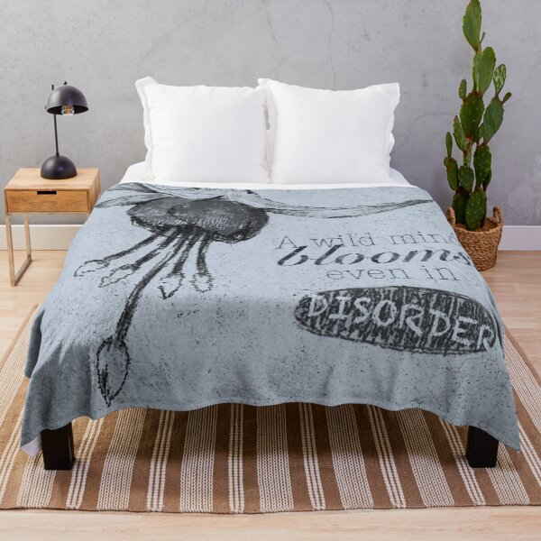 Item preview, A WILD MIND BLOOMS EVEN IN DISORDER DUSTY BLUE designed and sold by LIS AND MELIVERSO.
