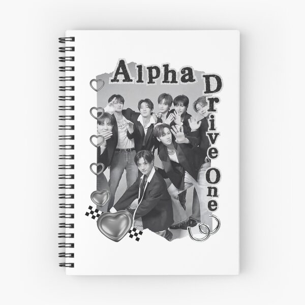 Item preview, ALPHA DRIVE ONE (ALD1) Global KPOP Boy Group Black and White Collage Digital Art Portrait designed and sold by AJUNICE STUDIO.