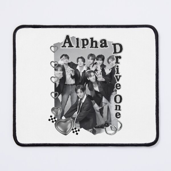 Item preview, ALPHA DRIVE ONE (ALD1) Global KPOP Boy Group Black and White Collage Digital Art Portrait designed and sold by AJUNICE STUDIO.