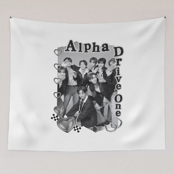 Item preview, ALPHA DRIVE ONE (ALD1) Global KPOP Boy Group Black and White Collage Digital Art Portrait designed and sold by AJUNICE STUDIO.