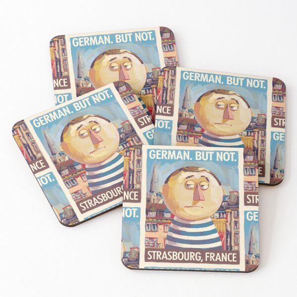 Item preview, Strasbourg, France Travel Poster | Quirky French Character “German But Not” designed and sold by LeQuirks.