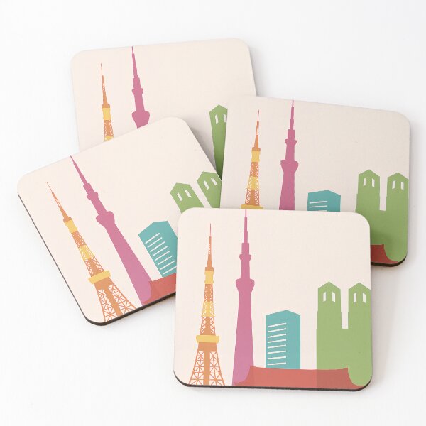 Item preview, Colorful Tokyo Skyline — Tokyo Tower, Skytree & Torii Gate designed and sold by youkee.