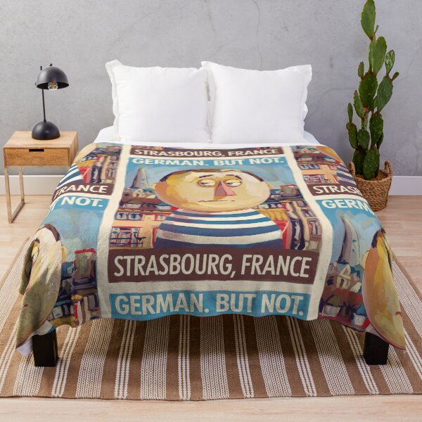 Item preview, Strasbourg, France Travel Poster | Quirky French Character “German But Not” designed and sold by LeQuirks.