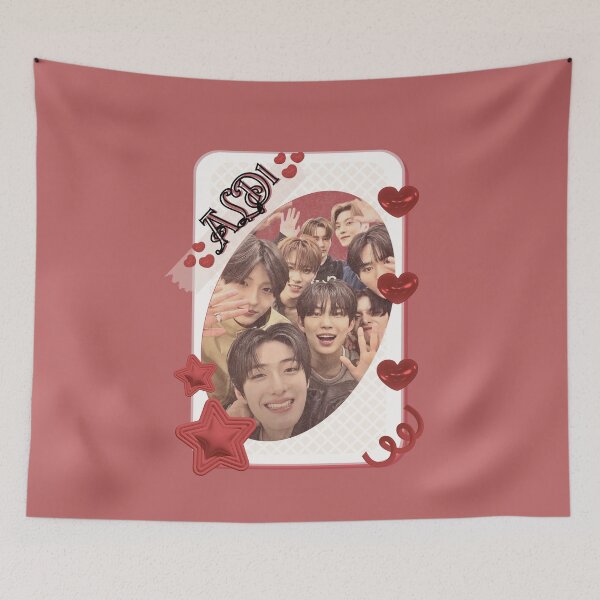Item preview, ALPHA DRIVE ONE (ALD1) Global KPOP Boy Group Card Red Aesthetic Collage Design designed and sold by AJUNICE STUDIO.
