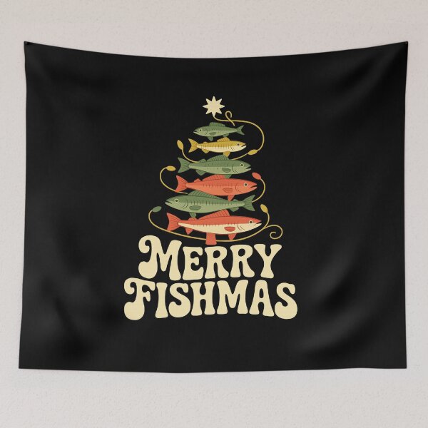 Item preview, Merry Fishmas Funny Fishing Christmas Tree Vintage Holiday designed and sold by DailyDrivesct.