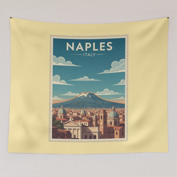 Item preview, Naples Vintage Travel Art - Vesuvius - Italy designed and sold by Wanderprintt.