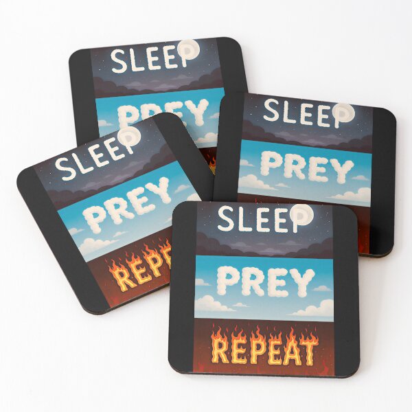 Item preview, Sleep Prey Repeat – Night Sky, Cloud, and Fire Text Design designed and sold by VoidBloom Studio.