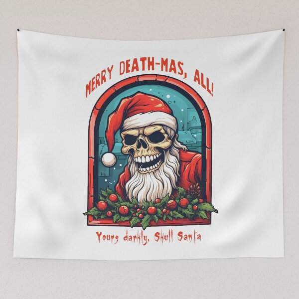Item preview, Skull Santa Merry DeathMas. Gothic Christmas Horror Dark Holiday designed and sold by SkullTroops.