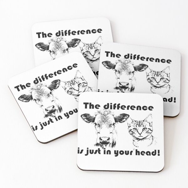 Item preview, The difference is just in your head (cat/cow) designed and sold by MeerkatArt.