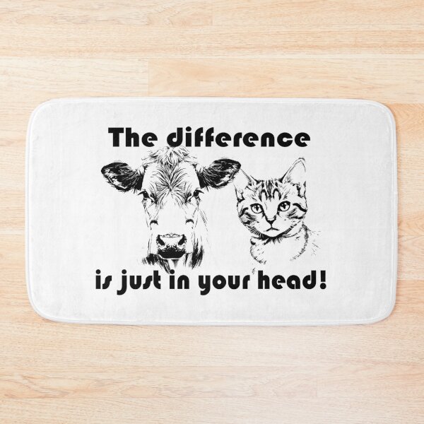 Item preview, The difference is just in your head (cat/cow) designed and sold by MeerkatArt.
