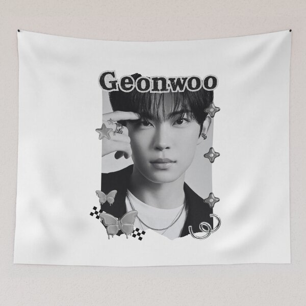 Item preview, ALPHA DRIVE ONE (ALD1) Geonwoo (Kim Geon Woo) (김건우) Global KPOP Boy Group Black and White Collage Digital Art Portrait designed and sold by AJUNICE STUDIO.