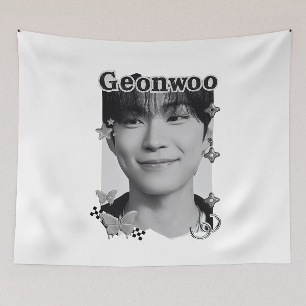 Item preview, ALPHA DRIVE ONE (ALD1) Geonwoo (Kim Geon Woo) (김건우) Global KPOP Boy Group Black and White Collage Digital Art Portrait designed and sold by AJUNICE STUDIO.