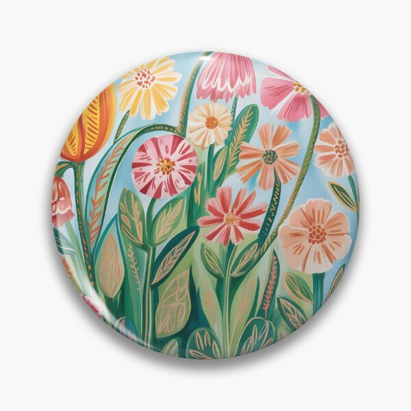 Item preview, Whimsical Watercolor Flower Garden – Vibrant Floral Illustration with Tulips and Blooms designed and sold by VividOrganica.