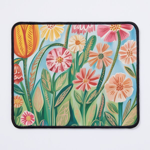 Item preview, Whimsical Watercolor Flower Garden – Vibrant Floral Illustration with Tulips and Blooms designed and sold by VividOrganica.