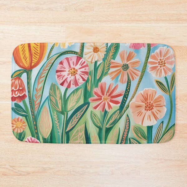 Item preview, Whimsical Watercolor Flower Garden – Vibrant Floral Illustration with Tulips and Blooms designed and sold by VividOrganica.