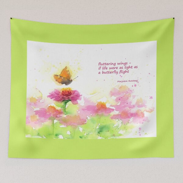 Item preview, A butterfly flight haiku watercolor painting designed and sold by KarenKaspar.