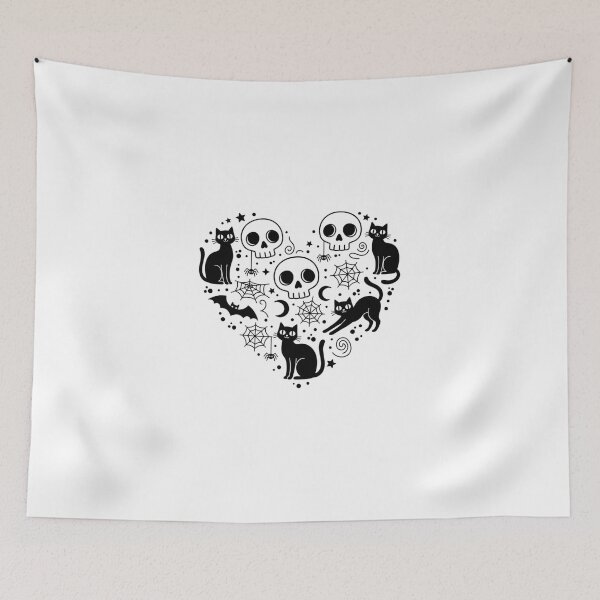 Item preview,  Black Cat & Skull Heart Design designed and sold by AivoraWear.