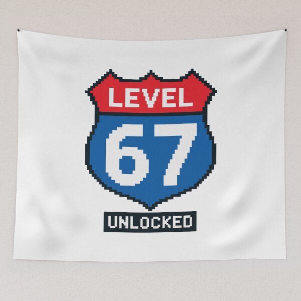 Item preview, Level 67 Unlocked - 67 Meme 8-Bit Pixel Art Retro Gamer Design designed and sold by TAKATAKATOUM.