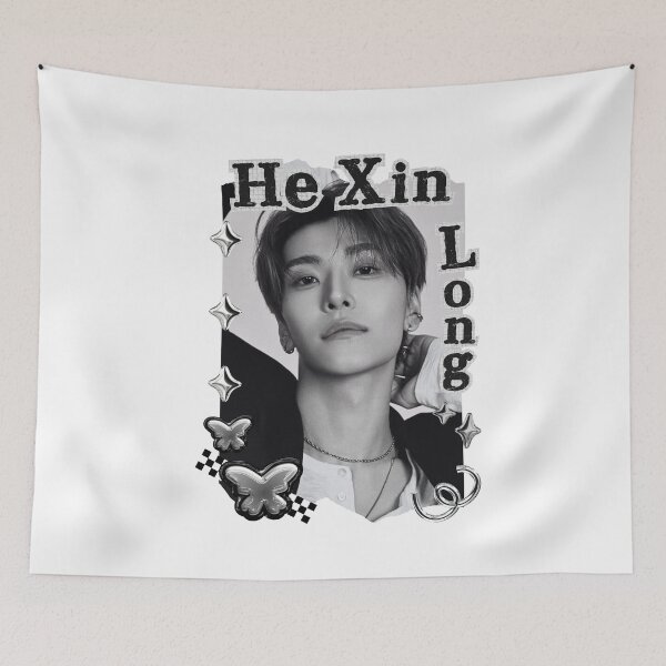Item preview, ALPHA DRIVE ONE (ALD1) He Xin Long (贺鑫隆) (Xinlong) (씬롱) Global KPOP Boy Group Black and White Collage Digital Art Portrait designed and sold by AJUNICE STUDIO.