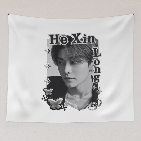 Item preview, ALPHA DRIVE ONE (ALD1) He Xin Long (贺鑫隆) (Xinlong) (씬롱) Global KPOP Boy Group Black and White Collage Digital Art Portrait designed and sold by AJUNICE STUDIO.