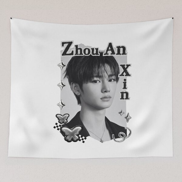 Item preview, ALPHA DRIVE ONE (ALD1) Zhou An Xin (周安信) (Anxin) (안신) Global KPOP Boy Group Black and White Collage Digital Art Portrait designed and sold by AJUNICE STUDIO.