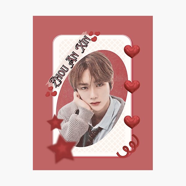 Item preview, ALPHA DRIVE ONE (ALD1) Zhou An Xin (周安信) (Anxin) (안신) Global KPOP Boy Group Card Red Aesthetic Collage Design designed and sold by AJUNICE STUDIO.