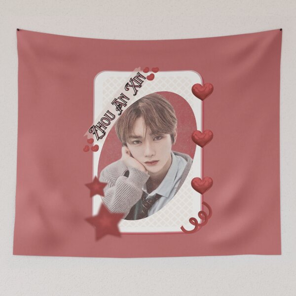 Item preview, ALPHA DRIVE ONE (ALD1) Zhou An Xin (周安信) (Anxin) (안신) Global KPOP Boy Group Card Red Aesthetic Collage Design designed and sold by AJUNICE STUDIO.